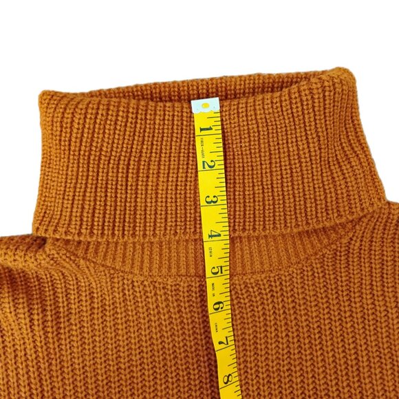 Embossed Sweater Woman's New Cropped Rust Size Medium - Picture 5 of 7